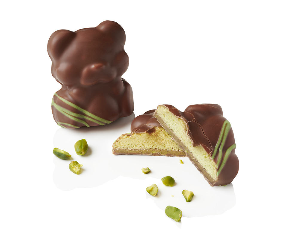 Coffret oursons guimauve pistache & praliné pistache enrobage lait