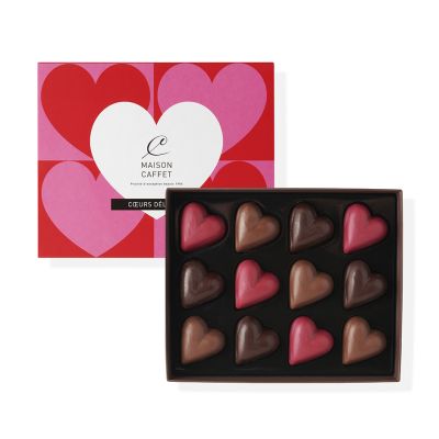Box of 12 Chocolate Praline Hearts