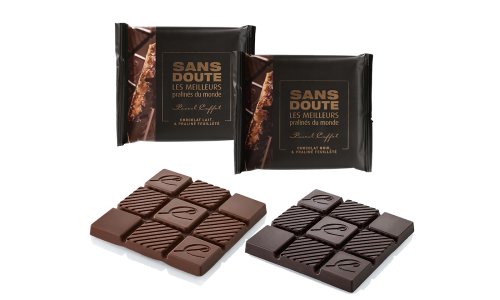 Photo Lot 1 tablette chocolat lait fourrée au praliné et 2 tablettes chocolat noir fourrées au praliné
