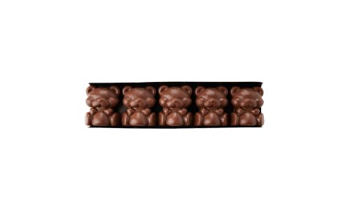 Strip of 5 milk praline bears